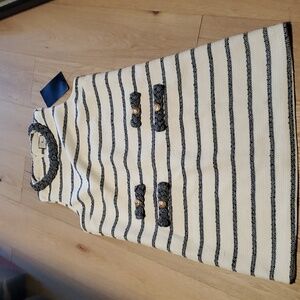 TUCKERNUCK Navy Stripe Tweed Sleeveless Jackie Dress NWOT Size XL